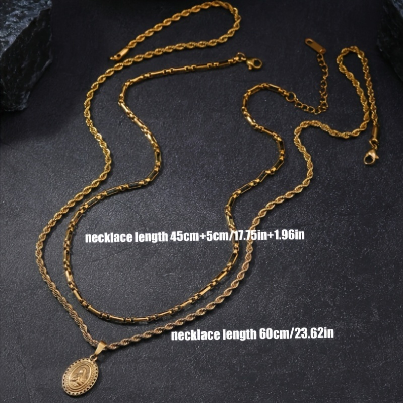 Set of 2 Stylish 18K Plated Pendant Necklaces for All